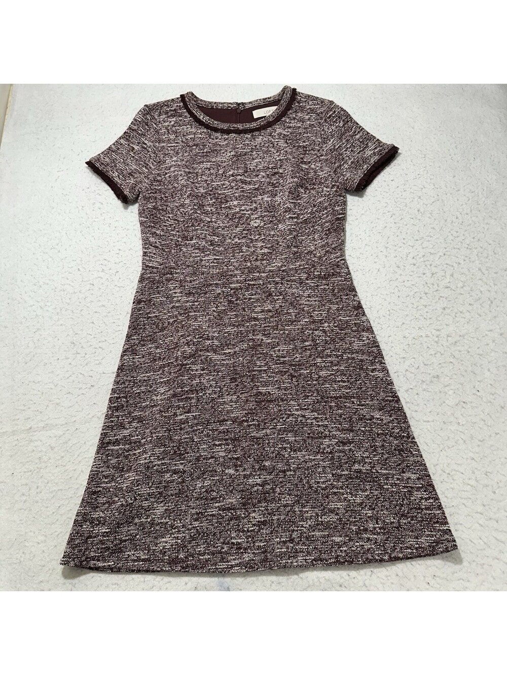 Ann Taylor LOFT Burgandy Sheath Dress - Size 6